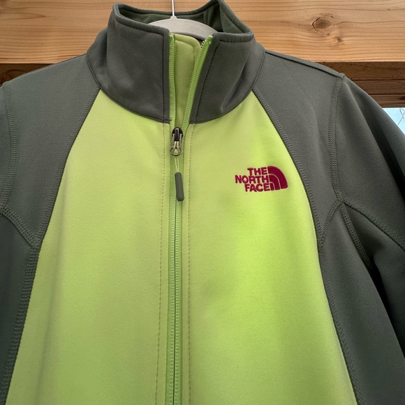 The North Face Momentum Fleece Jacket medium Olive Green Citrine Magenta logo - Picture 7 of 16
